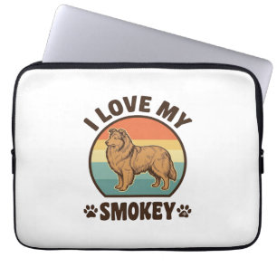 Smokey Sheltie Hund Vintage Sonnenuntergang Shirt Laptopschutzhülle