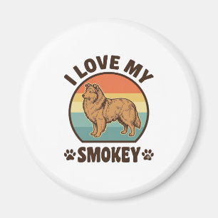 Smokey Sheltie Hund Vintage Sonnenuntergang Shirt  Magnet