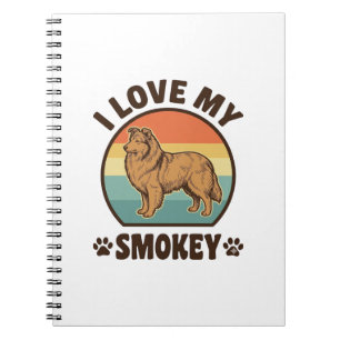 Smokey Sheltie Hund Vintage Sonnenuntergang Shirt Notizblock