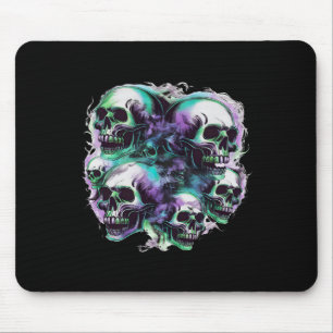 Smokey Skulls Ghost Flying Halloween Fall Fun T-Sh Mousepad