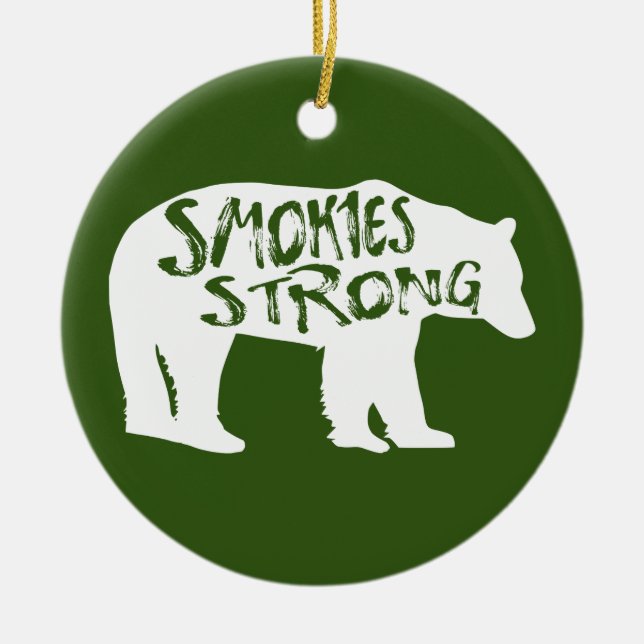 Smokies Starker Bär Keramik Ornament (Vorne)