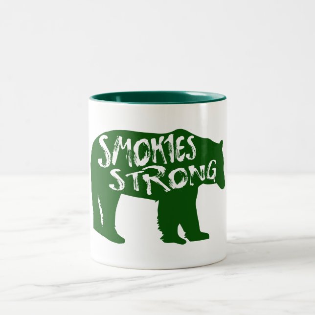Smokies Starker Bär Zweifarbige Tasse (Mittel)