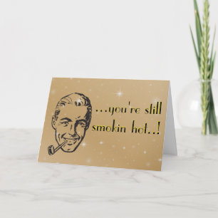Smokin' Hot Man Pipe Jubiläum Retro Karte