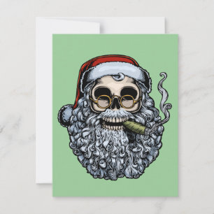 Smokin' Santa Skull Feiertagskarte