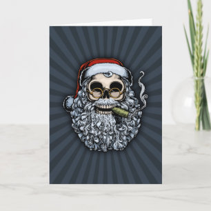 Smokin' Santa Skull Feiertagskarte
