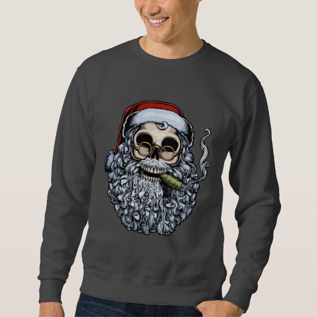 Smokin' Santa Skull Sweatshirt (Vorderseite)