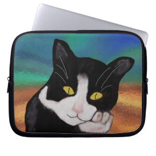Smoking die Katzen-Laptop-Hülse Laptopschutzhülle