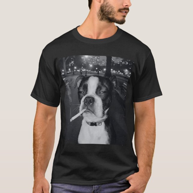 Smoking Dog Gen Z Meme T-Shirt (Vorderseite)