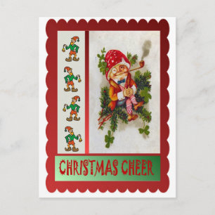 Smoking elf feiertagspostkarte
