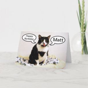 Smoking-Katze-Geburtstag-Matt-Humor-Karte Karte