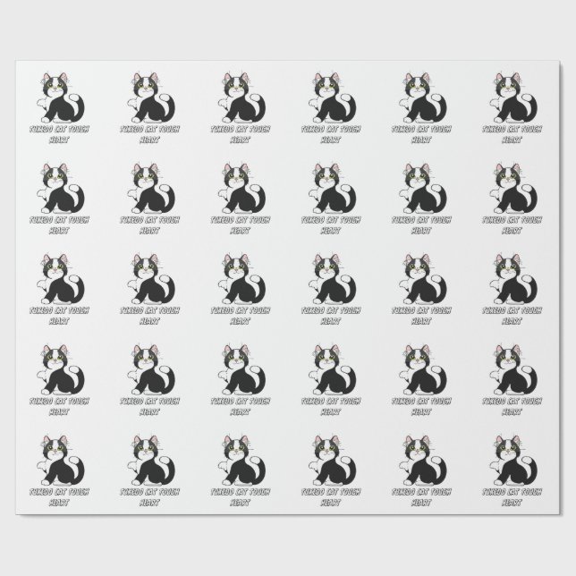 "Smoking-Katze Hartes Herz Süßes Kätzchen Geschenk Geschenkpapier (Flach)