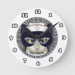 Smoking-Katze Krankenschwester Uhr
