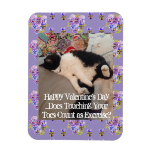 Smoking-Katze Lustig Berührende Zehen Valentinstag Magnet