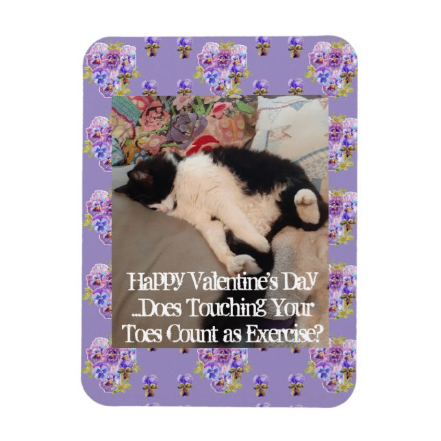 Smoking-Katze Lustig Berührende Zehen Valentinstag Magnet (Vertikal)
