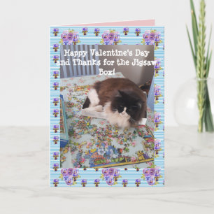 Smoking-Katze Lustiges Puzzle Katzen Valentinstag Karte