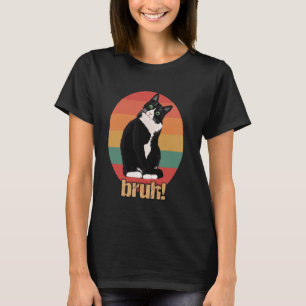 Smoking-Katze Retro-Kreis Bruh-Spruch Mütter Vater T-Shirt