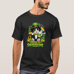Smoking-Katze St Pattys Tag Anfällig für Schaberna T-Shirt