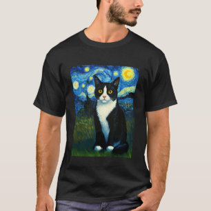 Smoking-Katze Sternennacht T-Shirt