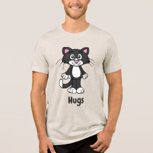 Smoking-Katze umarmt Tee-Shirt Tri-Blend Shirt