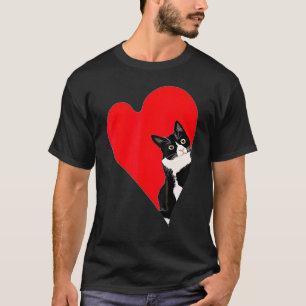 Smoking-Katze Valentinsherz für Kätzchen und Tier T-Shirt