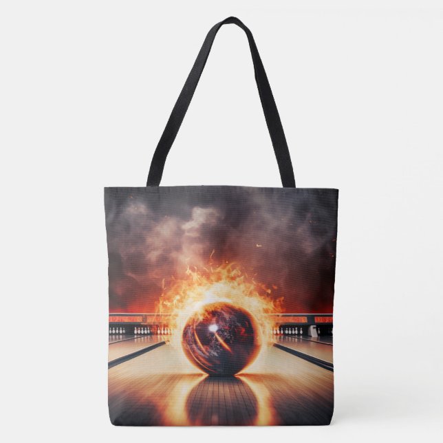 Smoking Striker Bowling Ball Large Shoulder Tote (Vorderseite)