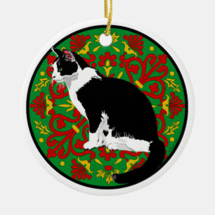 Smokingkatze Barock Keramik Ornament