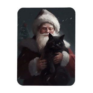 Smokingkatze mit Santa Claus Festliches Weihnachte Magnet