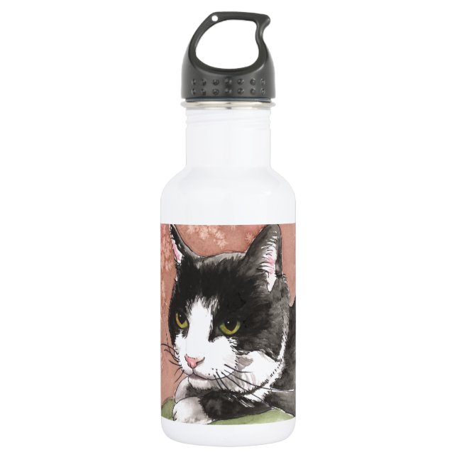 Smokings-Katze Edelstahlflasche (Vorderseite)