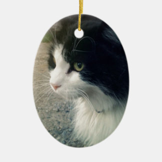 Smokings-Katze Keramikornament