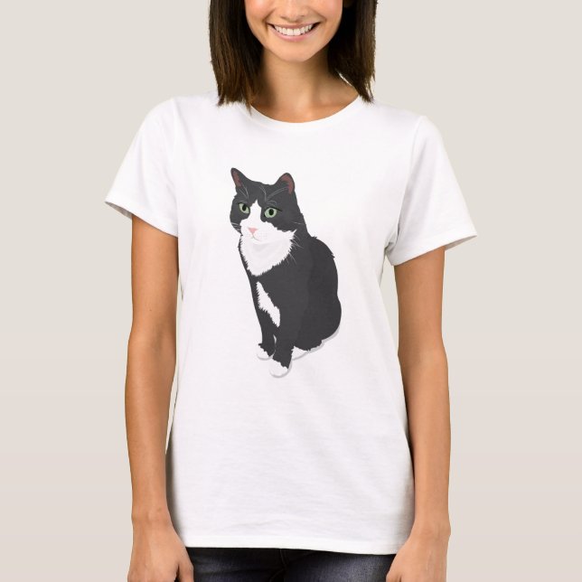 Smokings-Katze T-Shirt (Vorderseite)