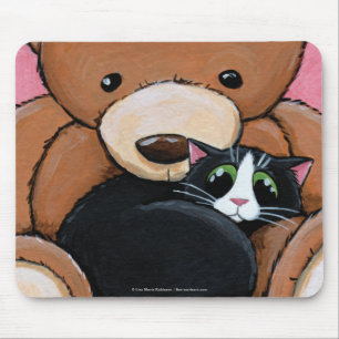 Smokings-Katze und große Katzen-Kunst Mousepad de
