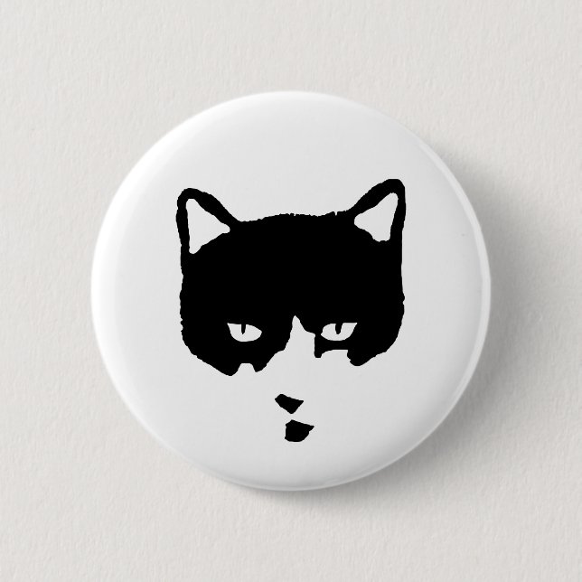 Smokings-Katzen-Knopf Button (Vorderseite)