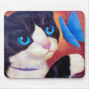 Smokings-Katzen-Schmetterlings-Malerei - multi Mousepad