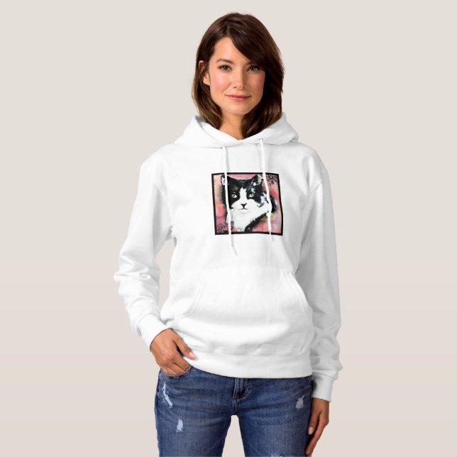 Smokings-Katzen-Sweatshirt Hoodie (Vorne ganz)