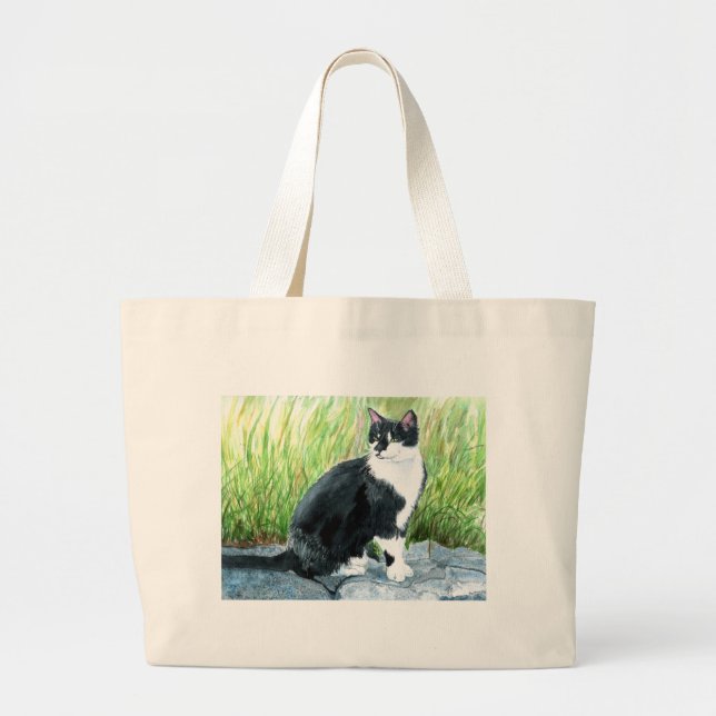 Smokings-Katzen-Tasche Jumbo Stoffbeutel (Vorne)