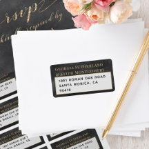 Smoky Black Gold Elegante Wedding UAWG Return Mail