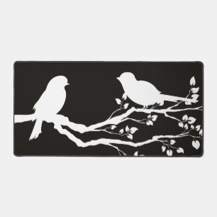 Smoky Black Landschaftlich Ruheling Birds Schreibtischunterlage
