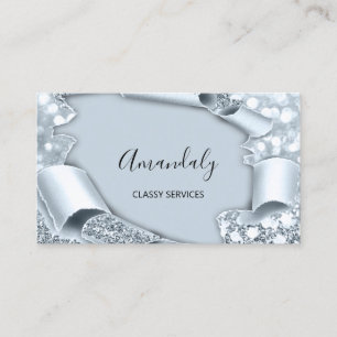 Smoky Blue 3D Makeup Event Plane Glitzer Visitenkarte