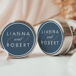 Smoky Blue Personalisiert Wedding Runder Aufkleber