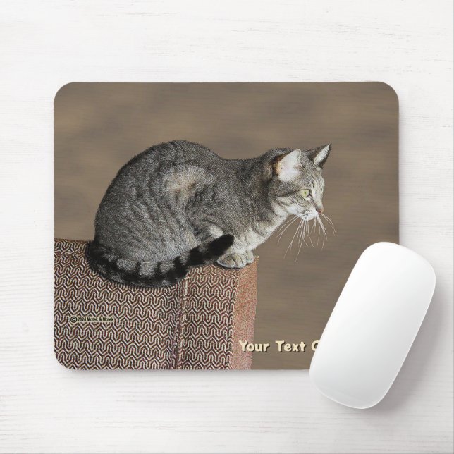 Smoky Gray Tabby Cat Mousepad (Mit Mouse)