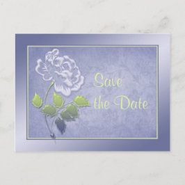 Smoky Heather Blue und Green Floral Save the Date Ankündigungspostkarte