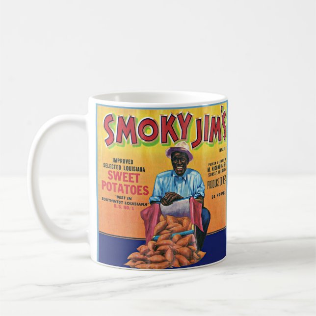 Smoky Jim's Süßkartoffelkennzeichen der 40er Jahre Kaffeetasse (Links)