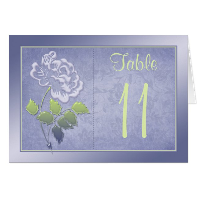 Smoky Lavendel Peony mit Green Tischnummer Card (Vorderseite (Horizontal))