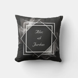 Smoky Mesh Layers Elegant Black Wedding Kissen