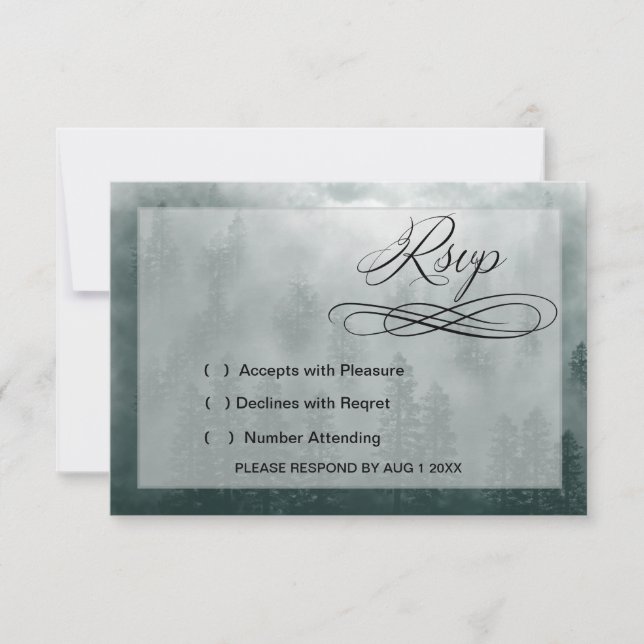 Smoky Mountain Hochzeit RSVP Karte (Vorderseite)