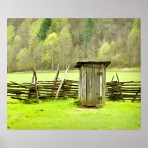 Smoky Mountains Outhouse Poster