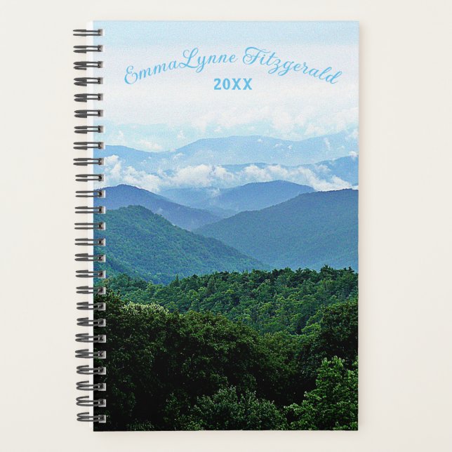 Smoky Mountains Thoreau Zitat Blue Green Custom Planer (Vorderseite)