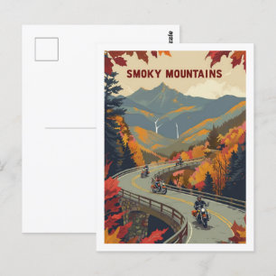 Smoky Mountains Vintag Berg Berühmter Reiseort Postkarte