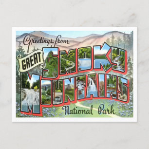 Smoky Mountains Vintag Big Letters Postcard Postkarte