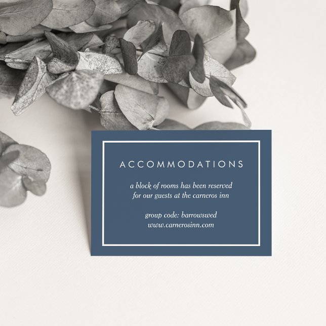 Smoky Navy and Cream Hotel Accommodation Cards Begleitkarte (Von Creator hochgeladen)
